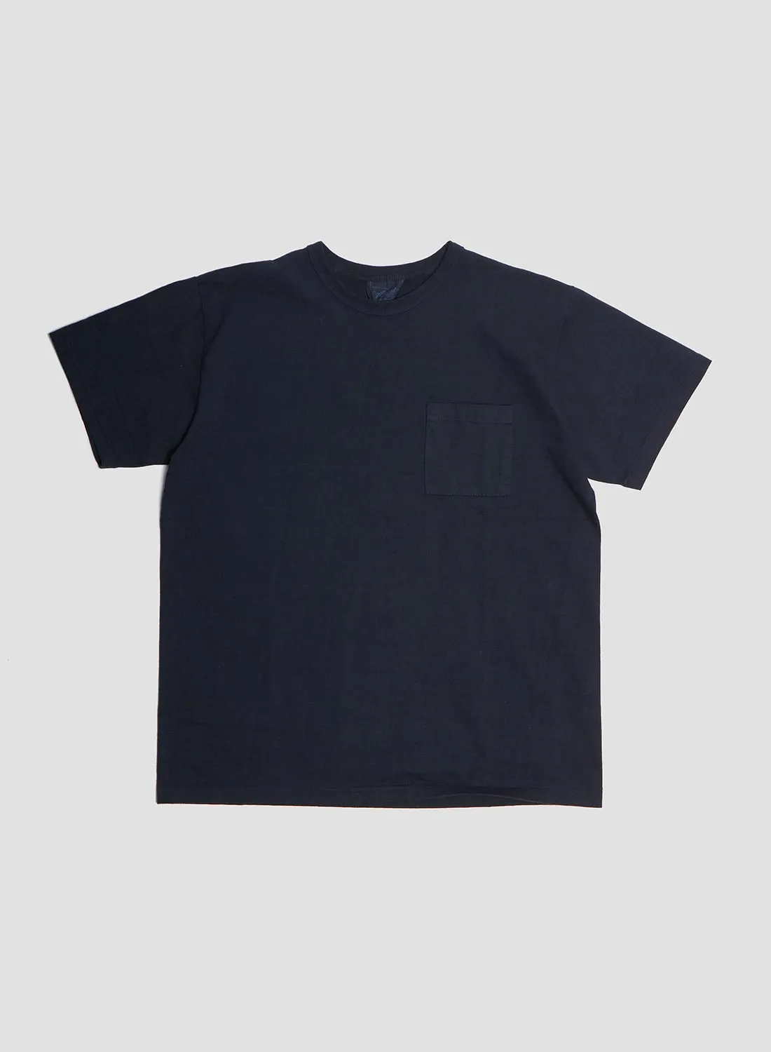 Allevol Heavy Duty Crew Neck Pocket T-Shirt in Black sold by Nigel Cabourn