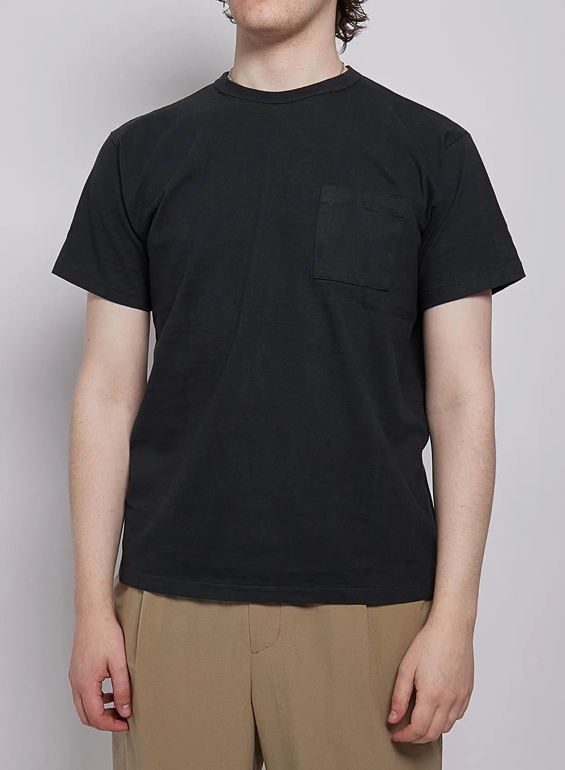 Allevol Heavy Duty Crew Neck Pocket T-Shirt in Black sold by Nigel Cabourn product image thumbnail 4