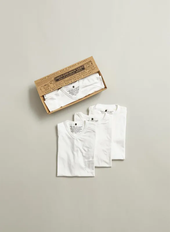 3-Pack T-Shirt in Off White made by Nigel Cabourn
