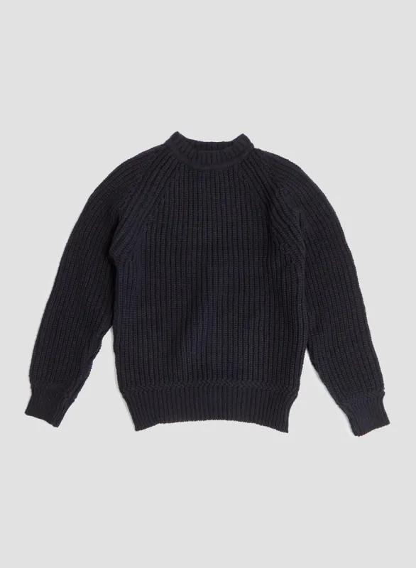 Fisherman Sweater in Navy sold by Nigel Cabourn