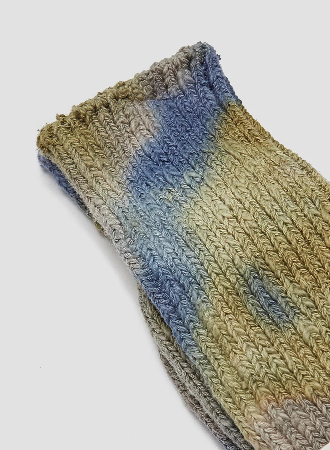 Anonymous Ism L/G Organic Crew Sock in Khaki/Dark Indigo sold by Nigel Cabourn product image thumbnail 2