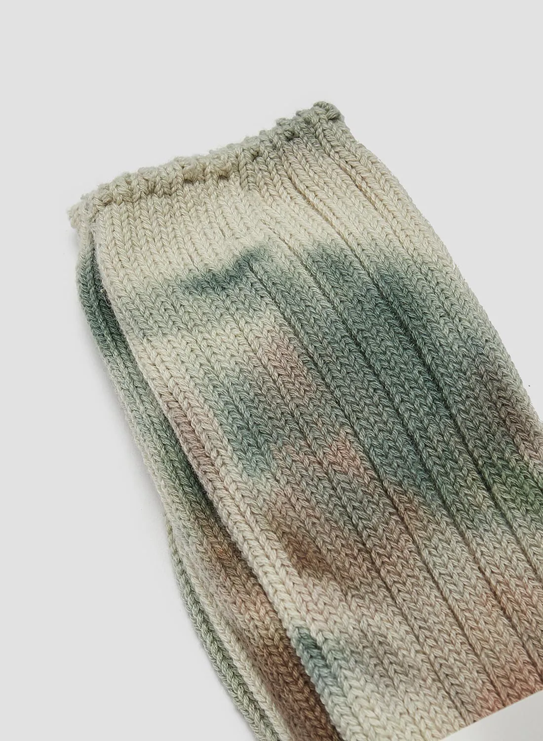 Anonymous Ism Scatter Dye Crew Sock in Khaki Melange sold by Nigel Cabourn product image thumbnail 2