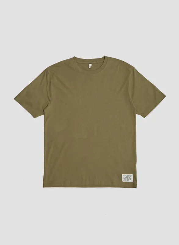 Daily 5.5oz Tee in Khaki sold by Nigel Cabourn