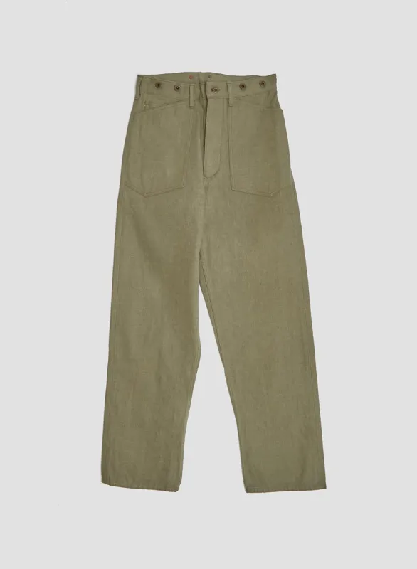 30s US Army Denim in Green made by Nigel Cabourn