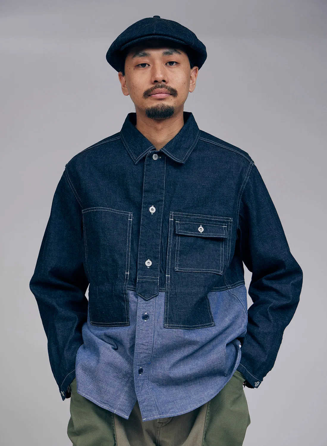 Utility Shirt Type 2 10oz Denim in Indigo sold by Nigel Cabourn product image thumbnail 2