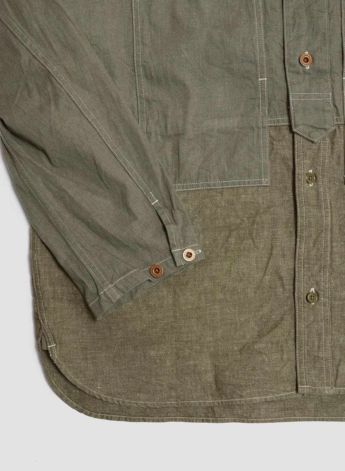 Utility Shirt Type 2 10oz Denim in Green sold by Nigel Cabourn product image thumbnail 4