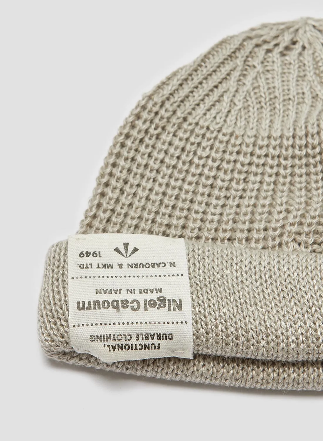 Linen Beanie in Ivory sold by Nigel Cabourn product image thumbnail 2