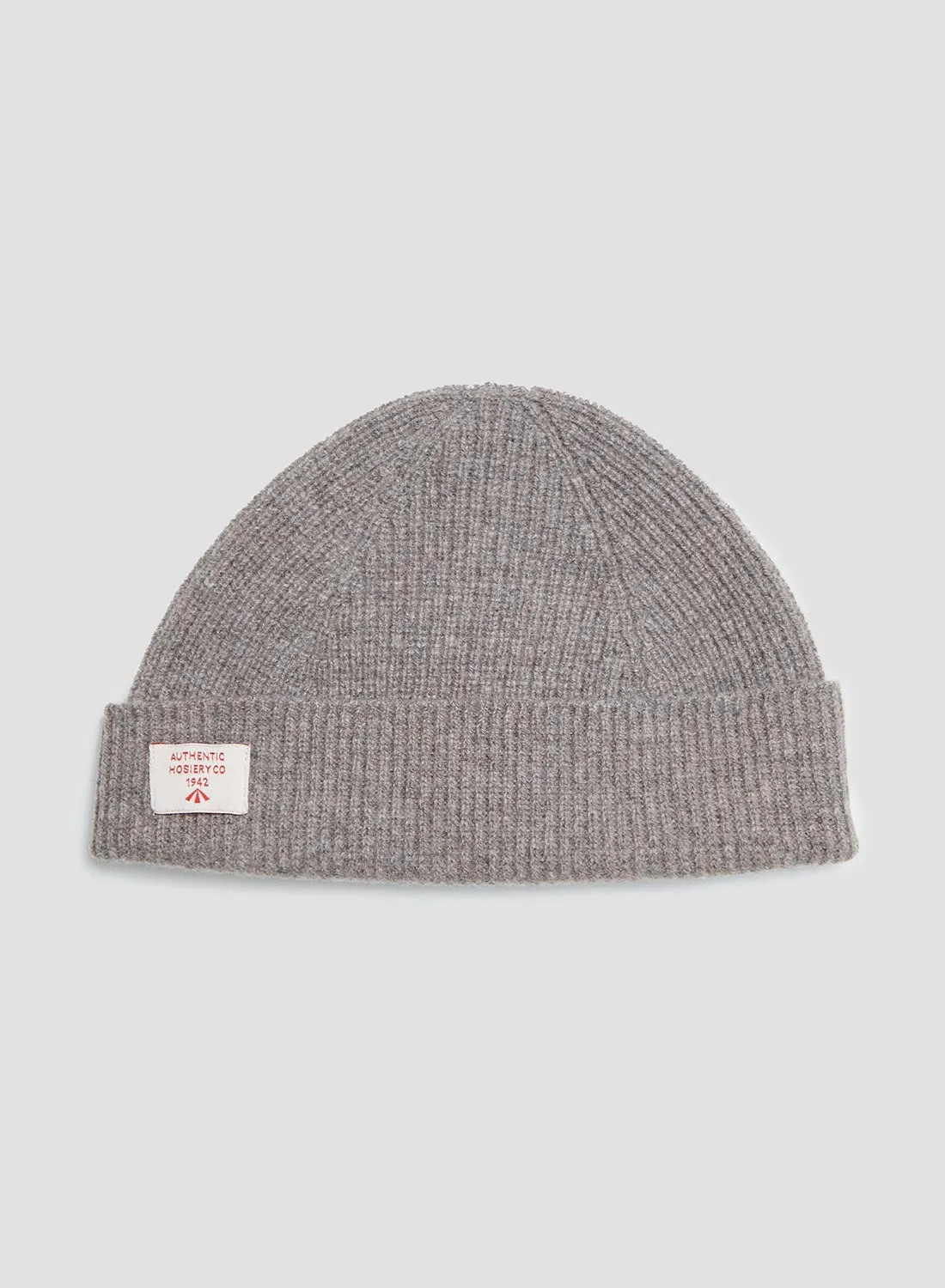 Lambswool Beanie in Vole Grey sold by Nigel Cabourn