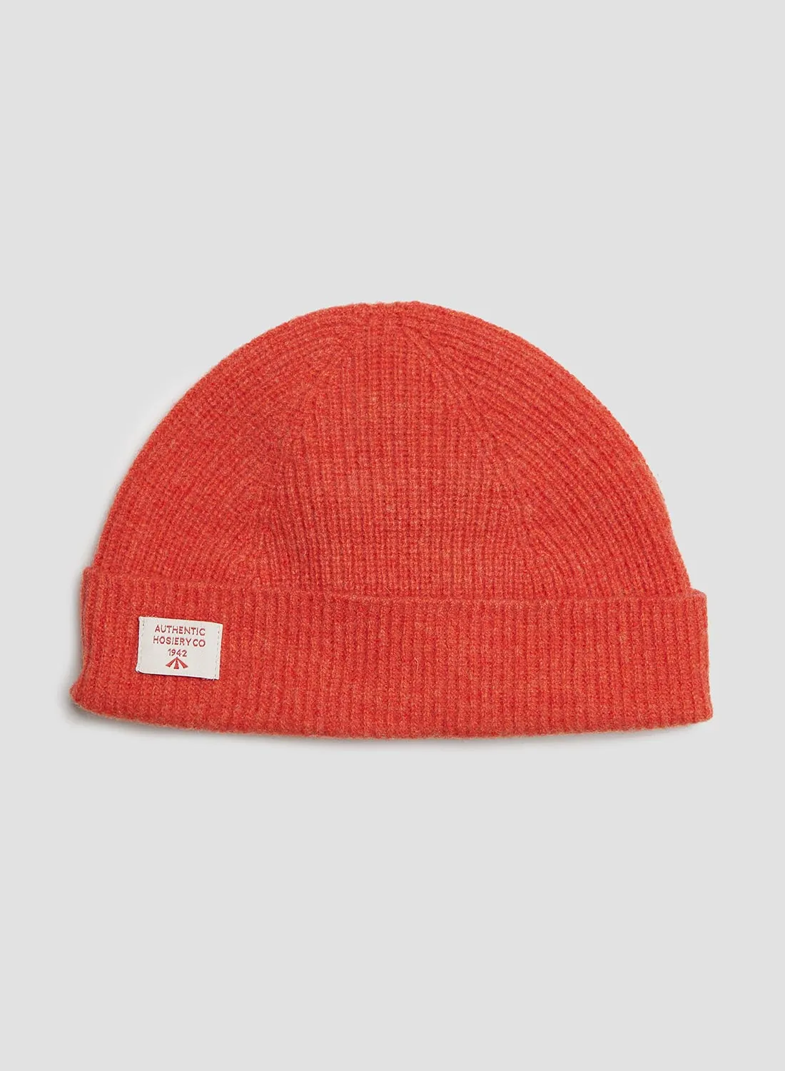 Lambswool Beanie in Inferno Orange sold by Nigel Cabourn