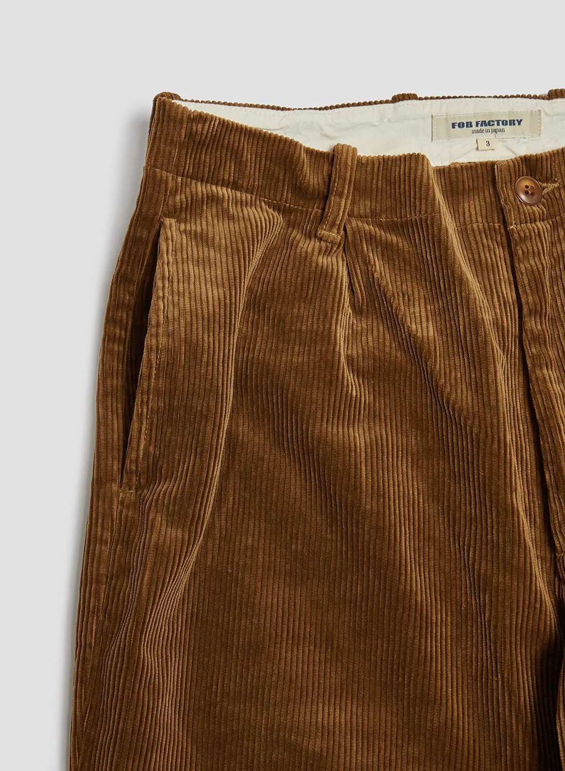 FOB Factory Corduroy Trousers Khaki sold by Nigel Cabourn product image thumbnail 3