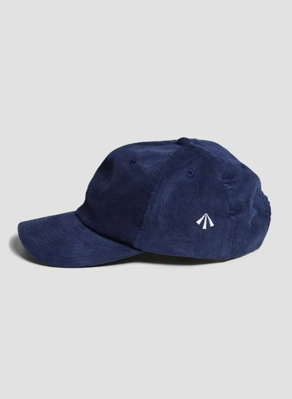 Corduroy Embroidered Cap in Navy sold by Nigel Cabourn