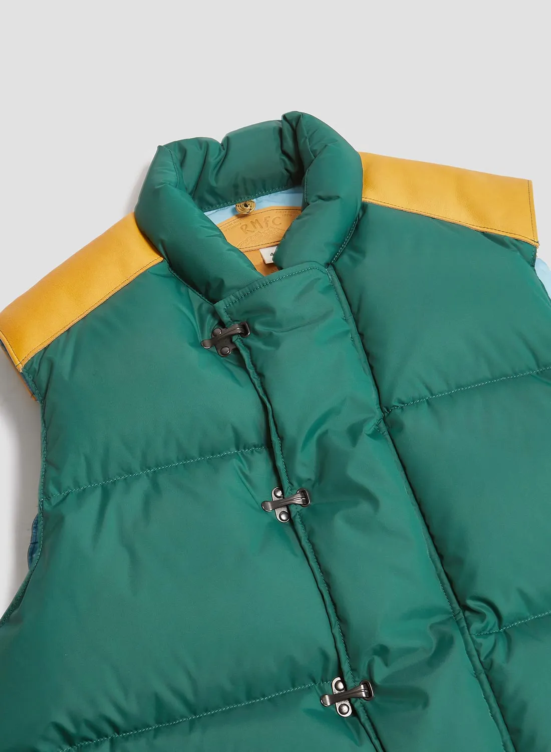 Rocky Mountain Featherbed x Nigel Cabourn Down Vest Clip in Green sold by Nigel Cabourn product image thumbnail 2