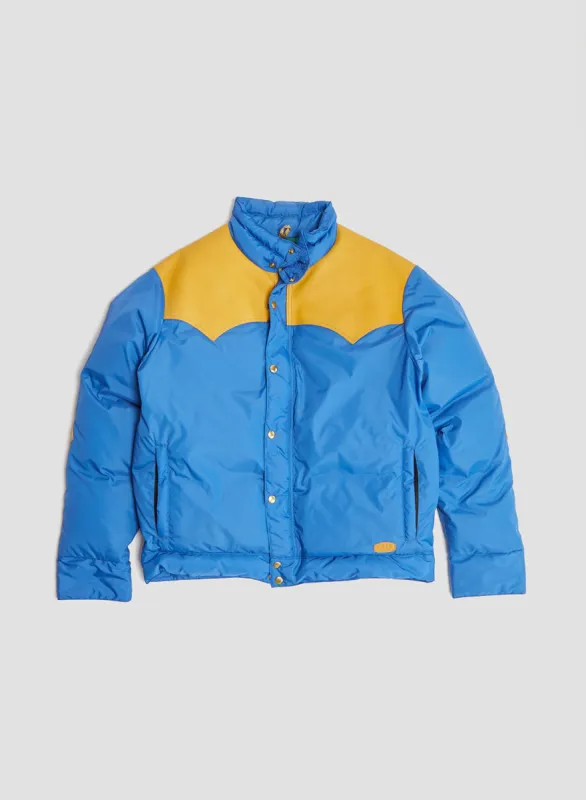 Rocky Mountain Featherbed x Nigel Cabourn Down Short Shell 1969 in Blue made by Nigel Cabourn