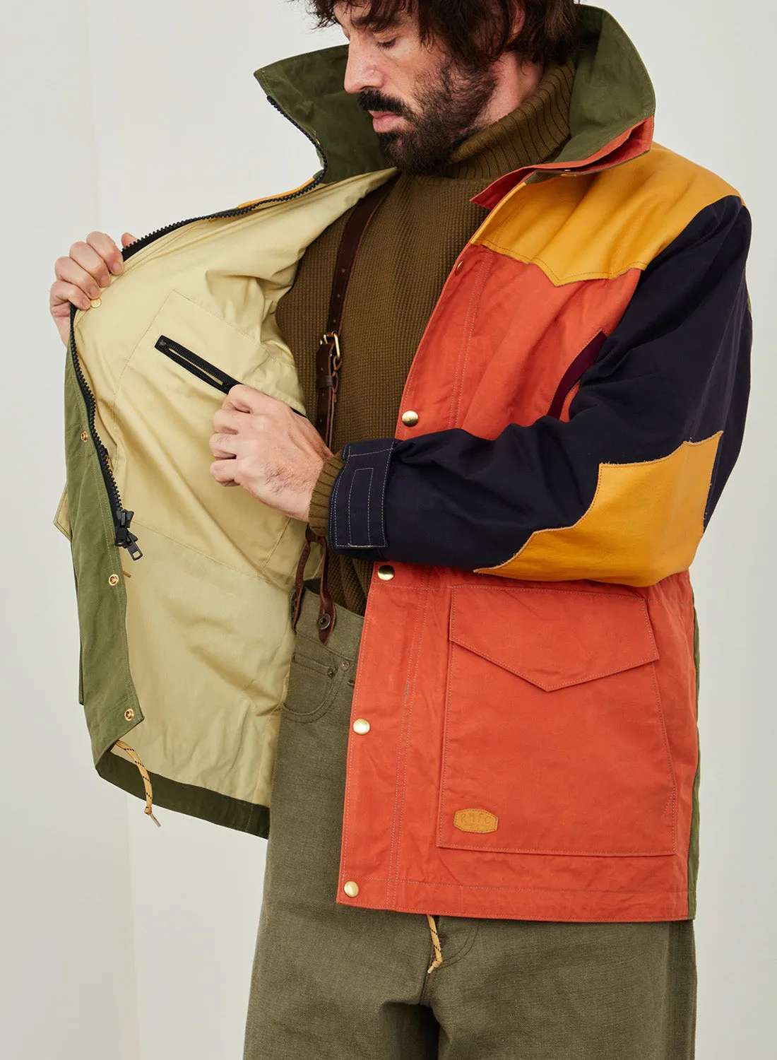 Rocky Mountain Featherbed x Nigel Cabourn Mountain Parka Dry Wax in Multicolour sold by Nigel Cabourn product image thumbnail 4