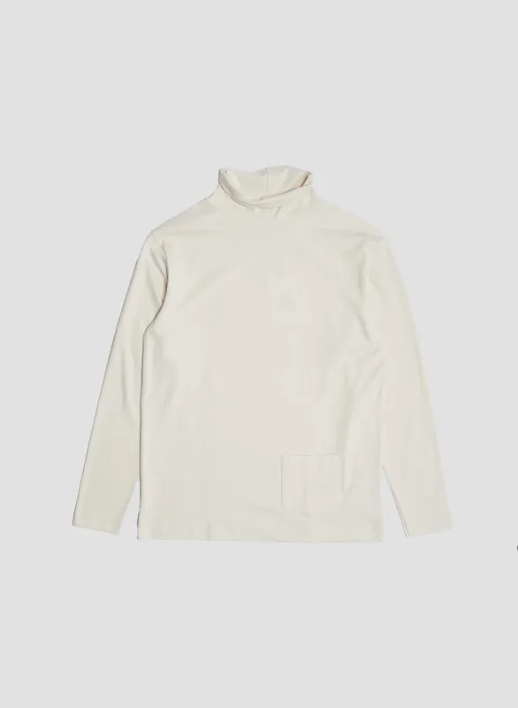 Nigel Cabourn x Sunspel Relaxed Heavyweight Supima Roll Neck in Undyed made by Nigel Cabourn