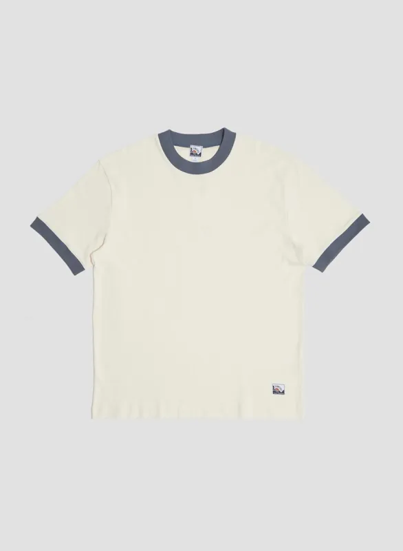 Nigel Cabourn x Sunspel Relaxed Heavyweight Supima Ringer T-Shirt in Undyed sold by Nigel Cabourn