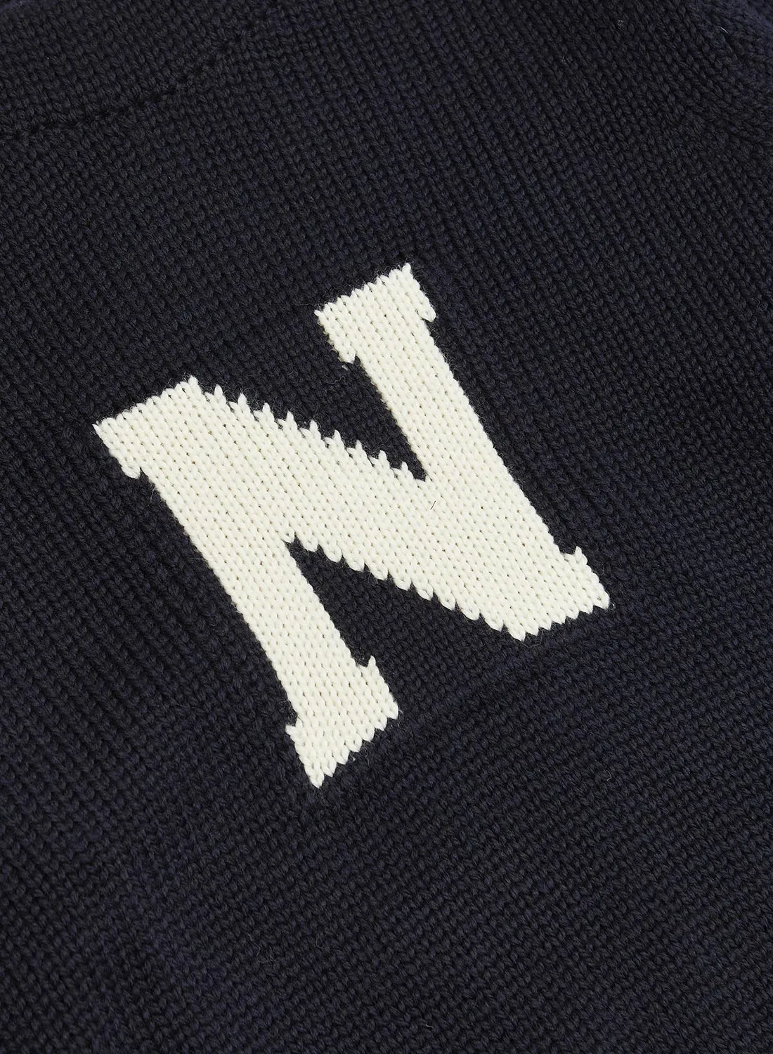 Nigel Cabourn x Sunspel English Wide Neck Merino Jumper in Navy sold by Nigel Cabourn product image thumbnail 2