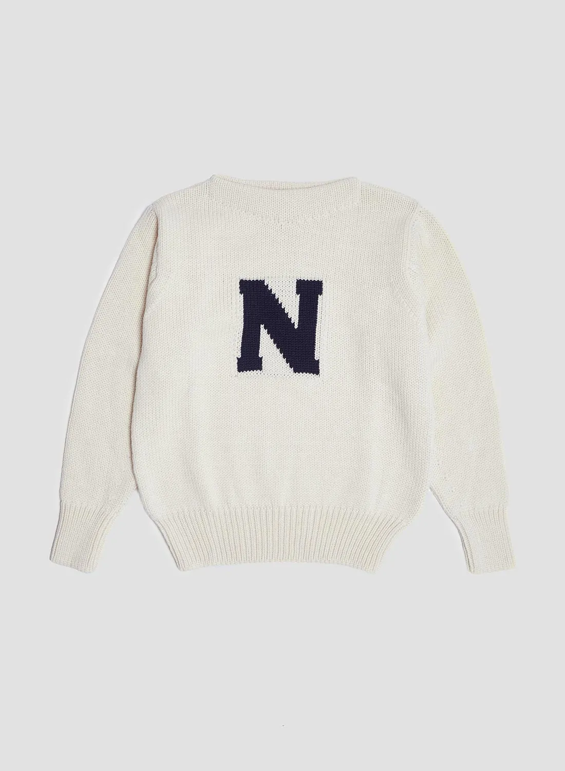 Nigel Cabourn x Sunspel English Wide Neck Merino Jumper in Ecru sold by Nigel Cabourn