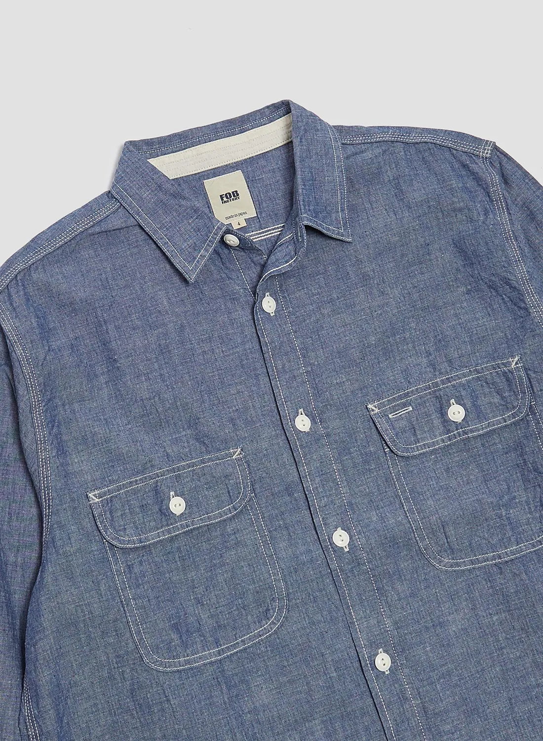 FOB Factory Chambray Work Shirt sold by Nigel Cabourn product image thumbnail 2