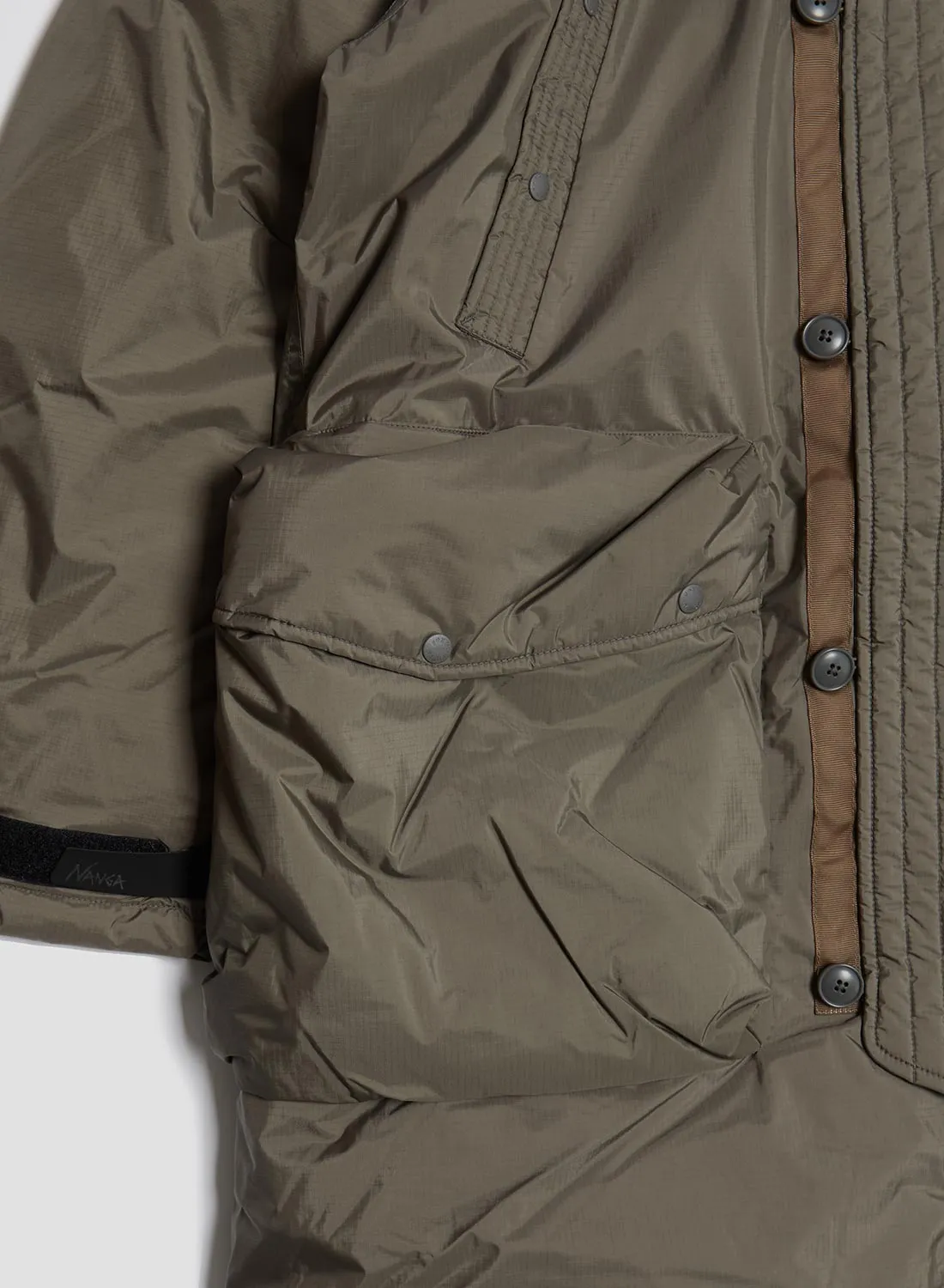 Nanga Aurora Tex Down Field Half Coat in Mocha Grey sold by Nigel Cabourn product image thumbnail 4