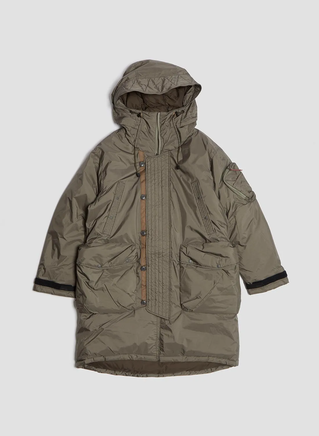Nanga Aurora Tex Down Field Half Coat in Mocha Grey sold by Nigel Cabourn