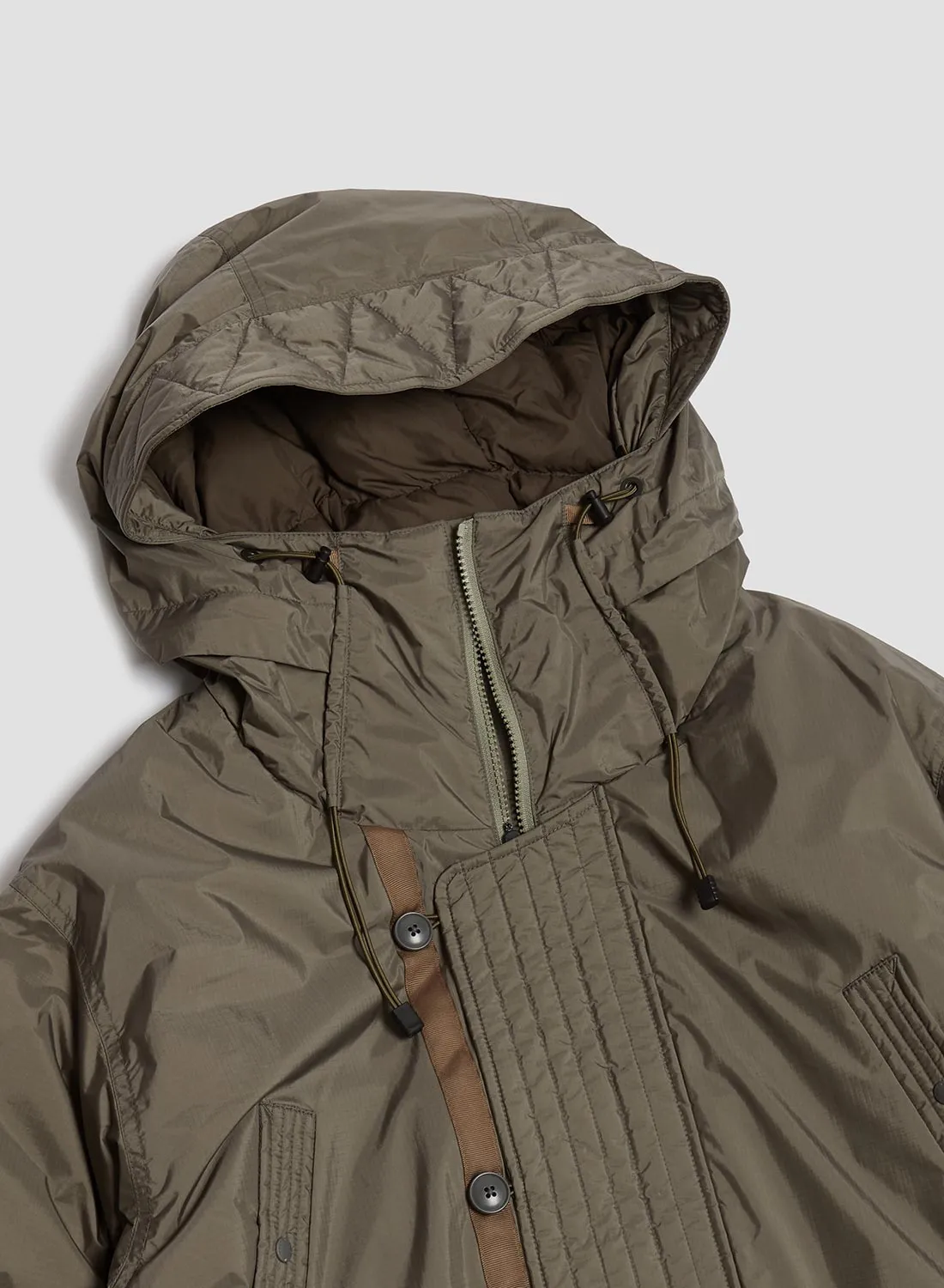 Nanga Aurora Tex Down Field Half Coat in Mocha Grey sold by Nigel Cabourn product image thumbnail 2