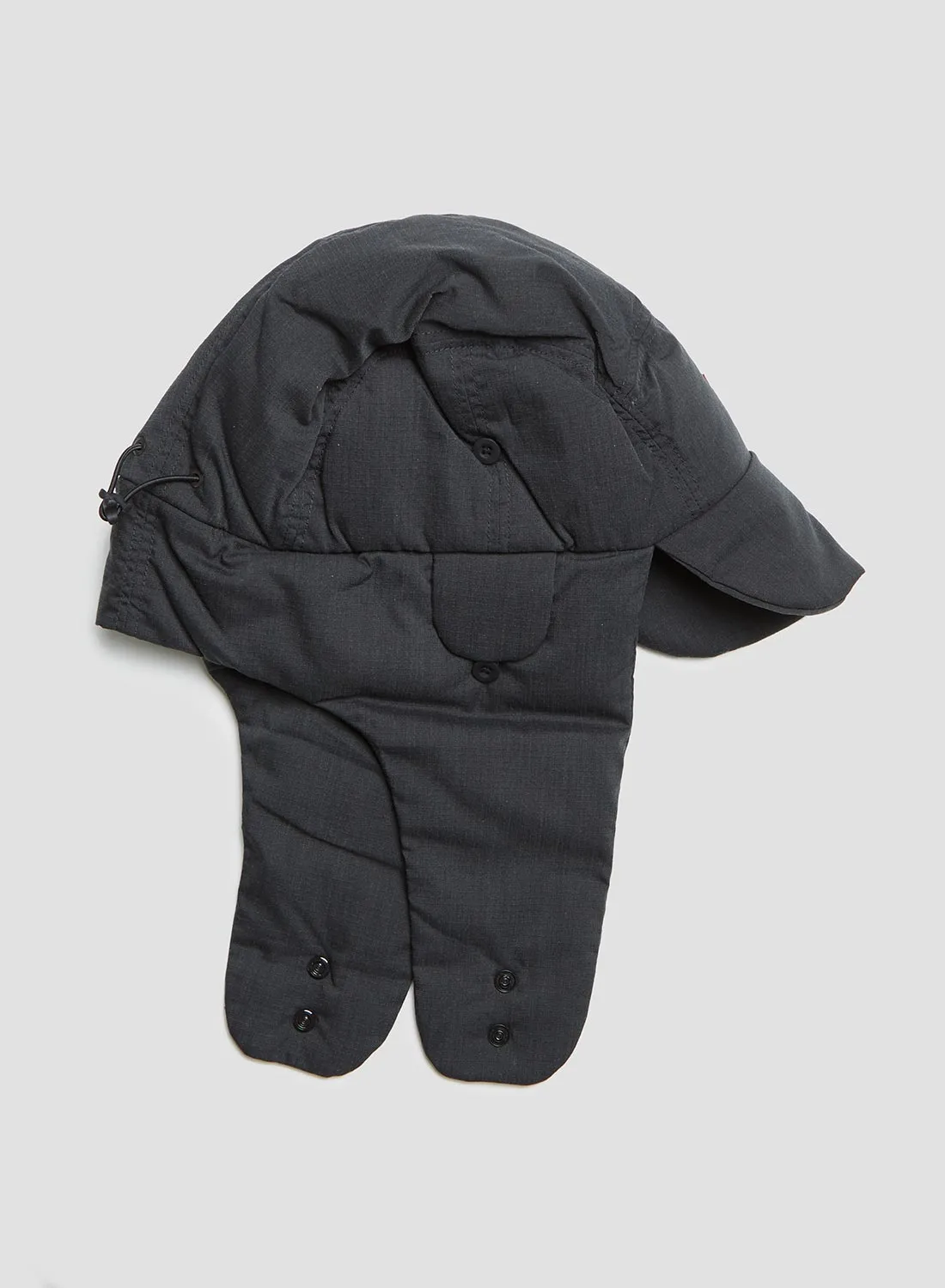 Nanga Hinoc Ripstop Down Ear Flap Cap in Black sold by Nigel Cabourn product image thumbnail 3