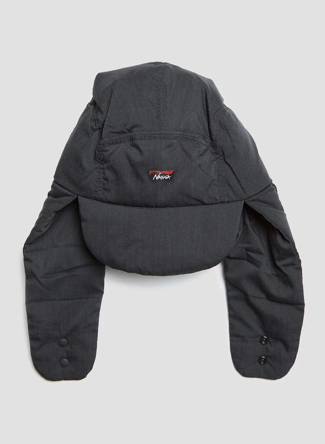 Nanga Hinoc Ripstop Down Ear Flap Cap in Black sold by Nigel Cabourn product image thumbnail 4