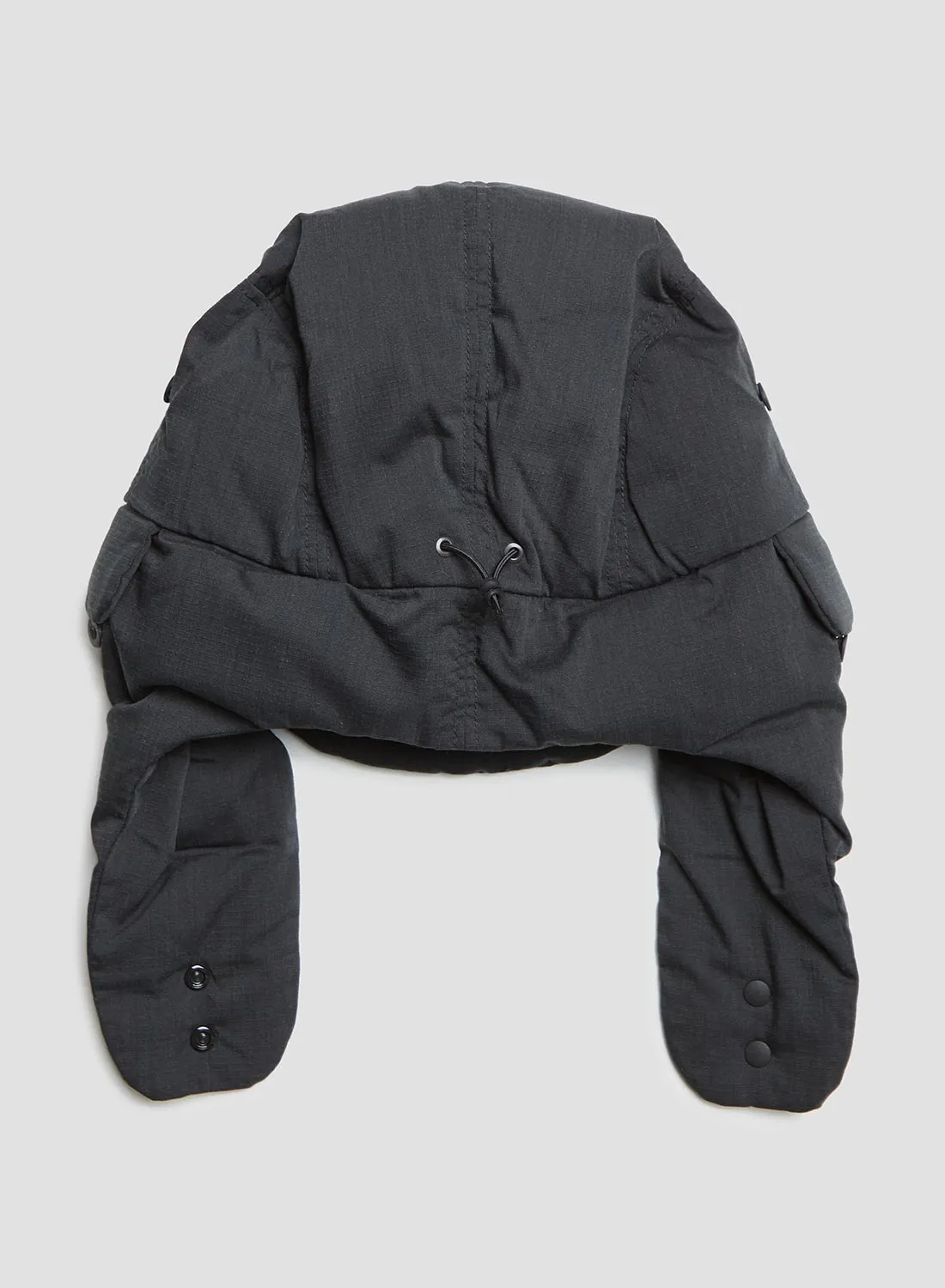 Nanga Hinoc Ripstop Down Ear Flap Cap in Black sold by Nigel Cabourn product image thumbnail 5