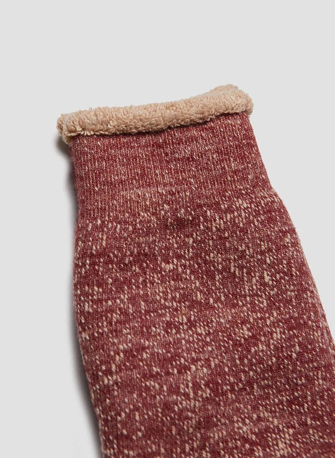 Rototo Double Face Crew Sock in Dark Red/Brown sold by Nigel Cabourn product image thumbnail 2