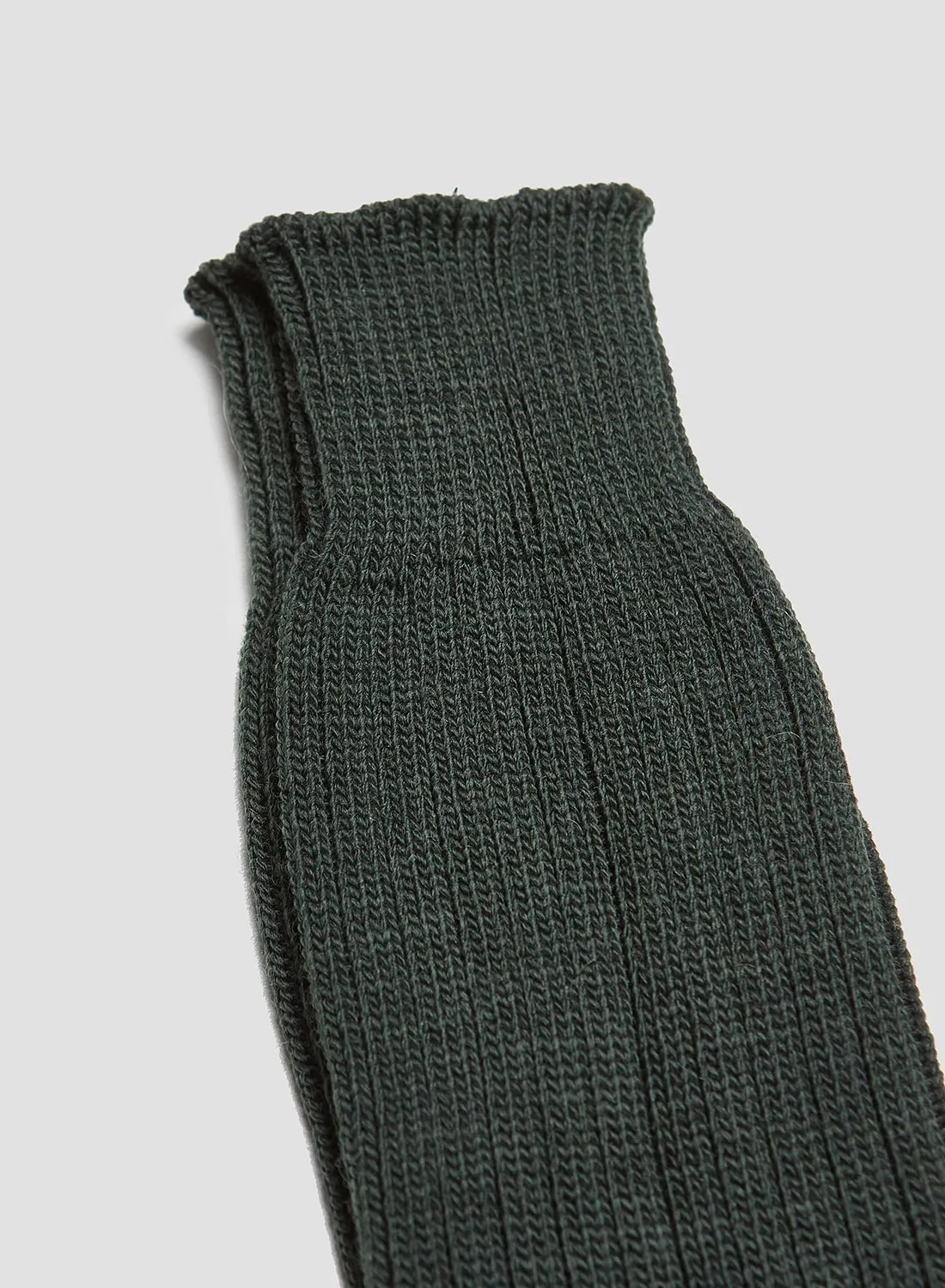 Ribbed Wool Crew Sock in Bottle Green sold by Nigel Cabourn product image thumbnail 2