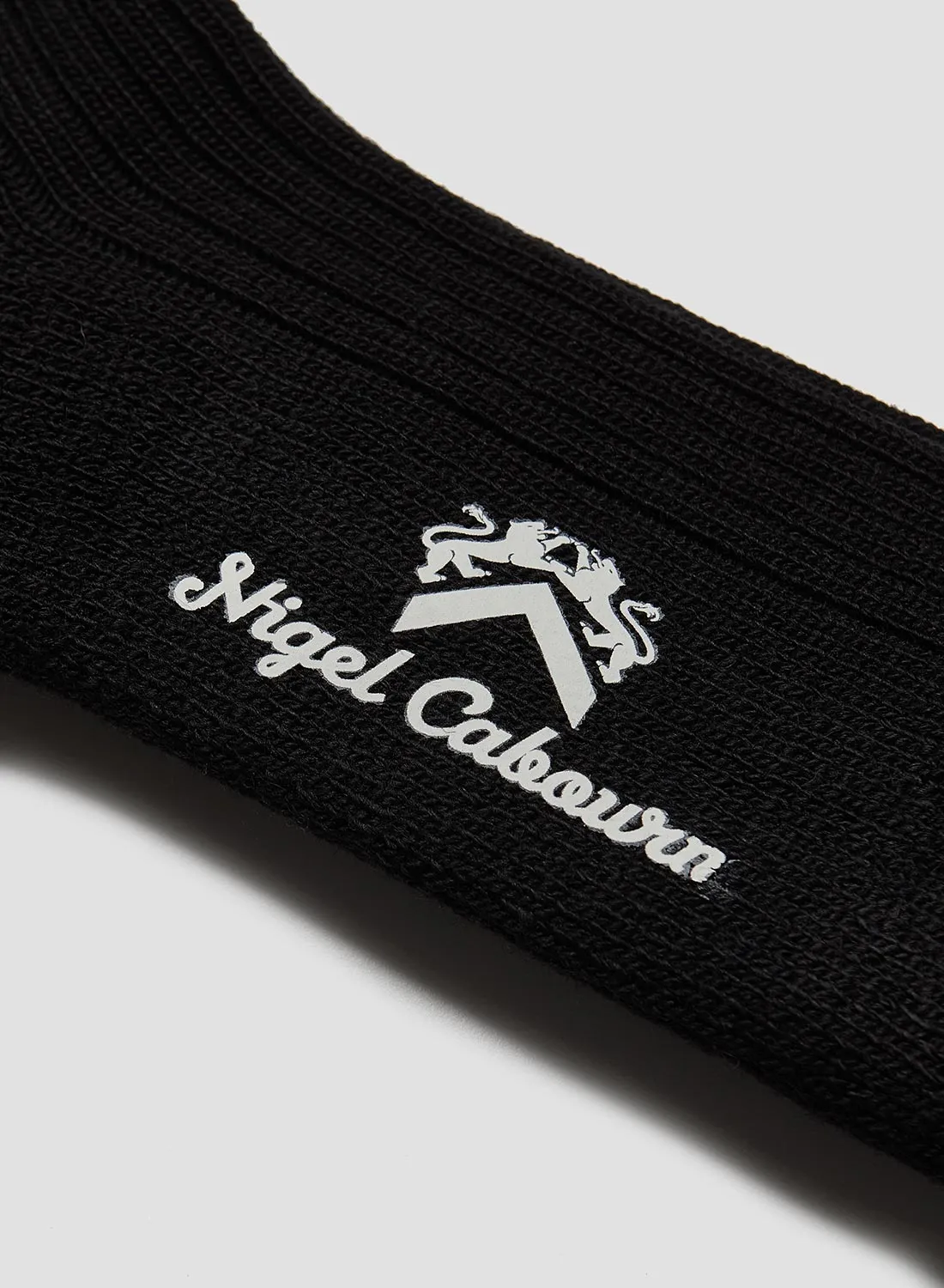Ribbed Wool Crew Sock in Black sold by Nigel Cabourn product image thumbnail 3