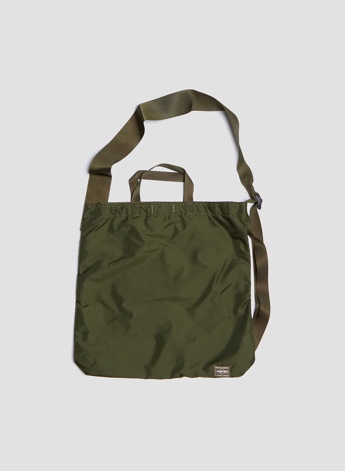 Porter-Yoshida & Co Flex 2Way Shoulder Bag in Olive Drab sold by Nigel Cabourn