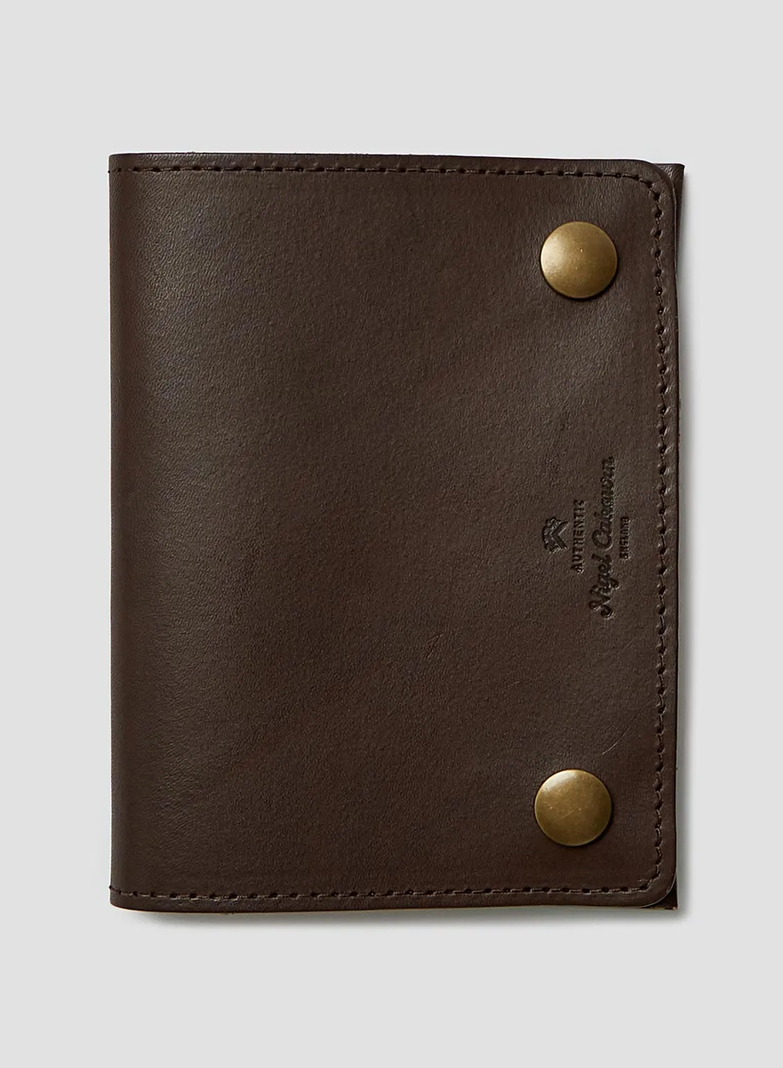Passport Cover & Luggage Tag Leather Set in Dark Brown sold by Nigel Cabourn product image thumbnail 2
