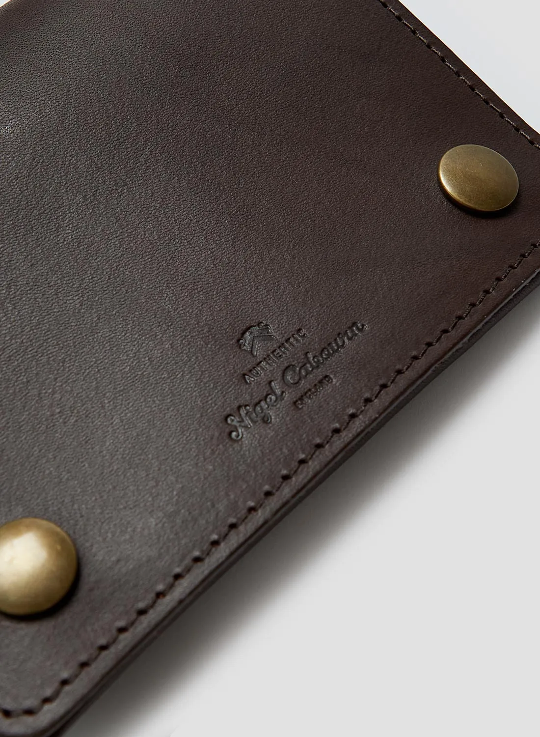 Passport Cover & Luggage Tag Leather Set in Dark Brown sold by Nigel Cabourn product image thumbnail 4