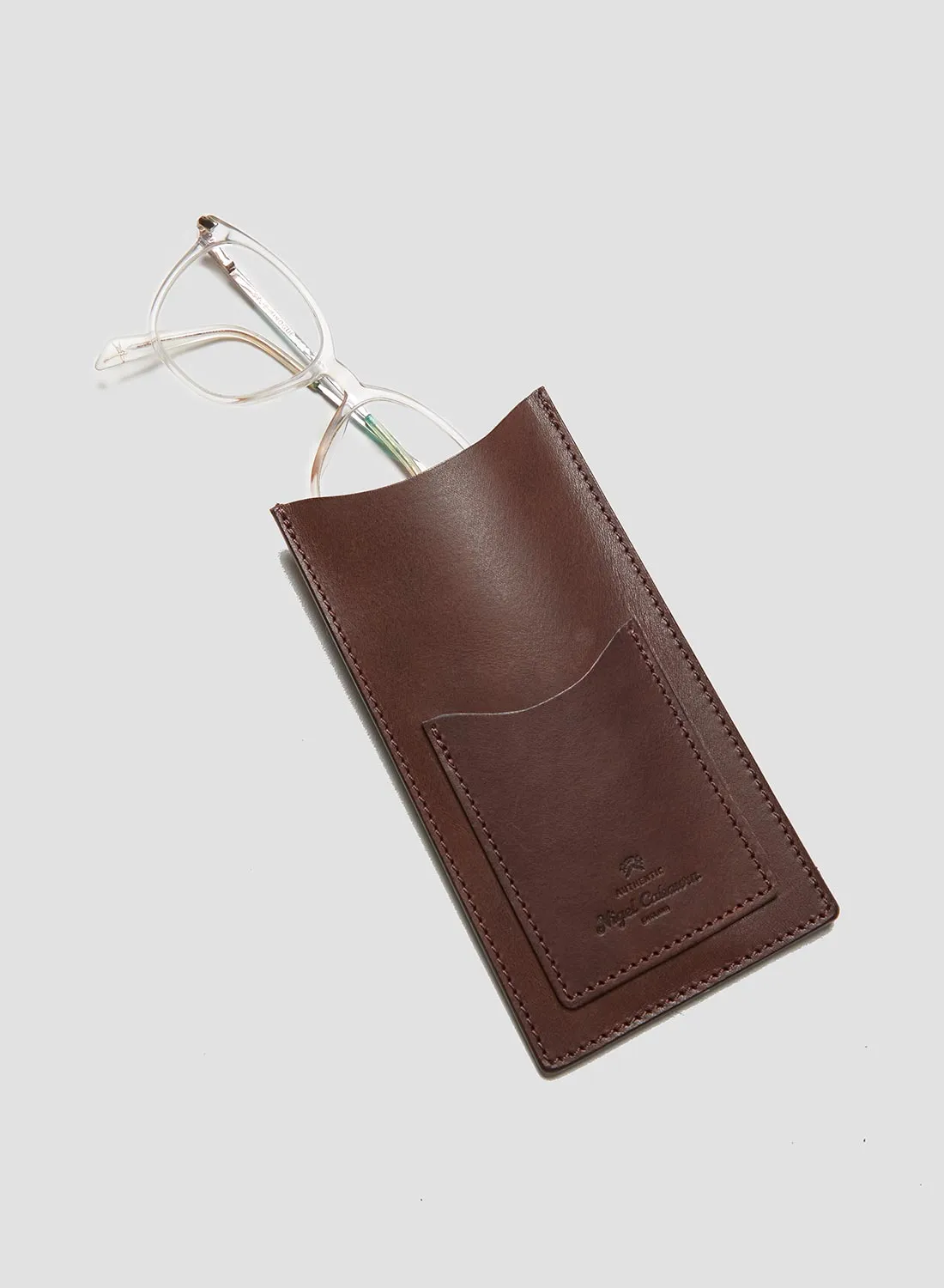 Pencil Case & Glasses Case Leather Set in Dark Brown sold by Nigel Cabourn product image thumbnail 2