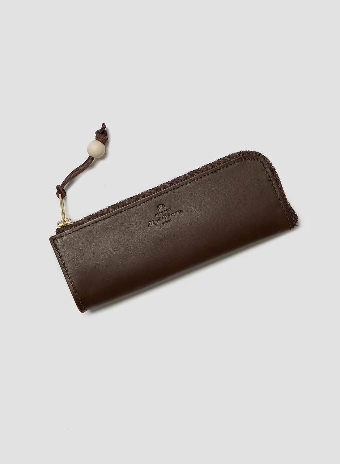 Pencil Case & Glasses Case Leather Set in Dark Brown sold by Nigel Cabourn product image thumbnail 5