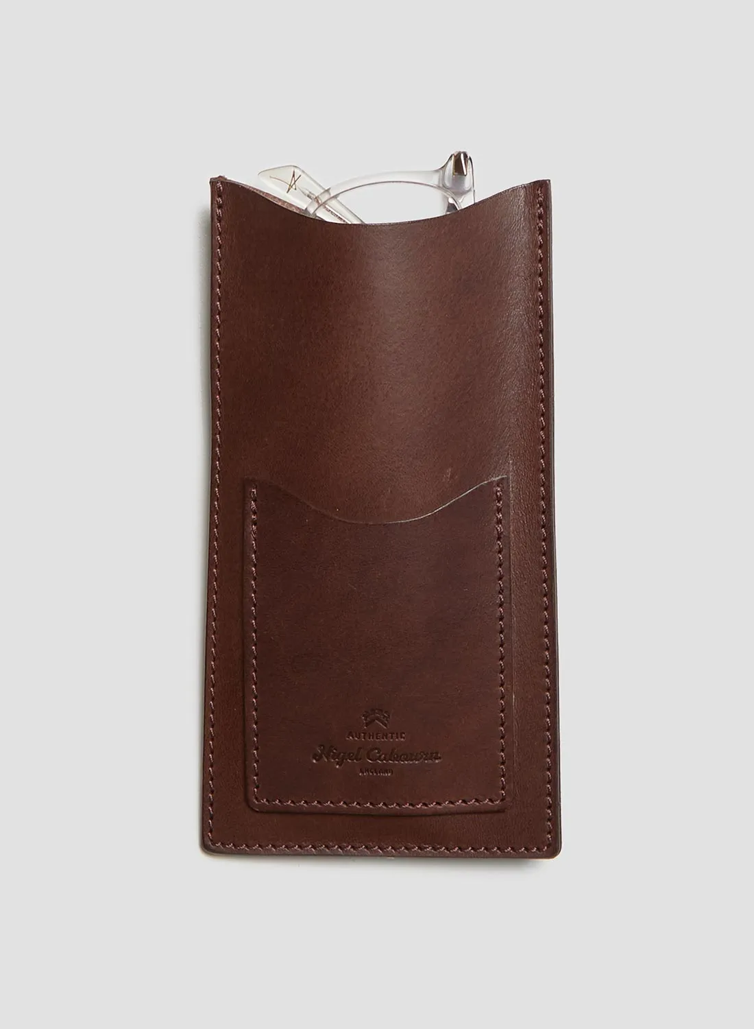 Pencil Case & Glasses Case Leather Set in Dark Brown sold by Nigel Cabourn product image thumbnail 3