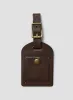 Leather Luggage Tag in Dark Brown sold by Nigel Cabourn