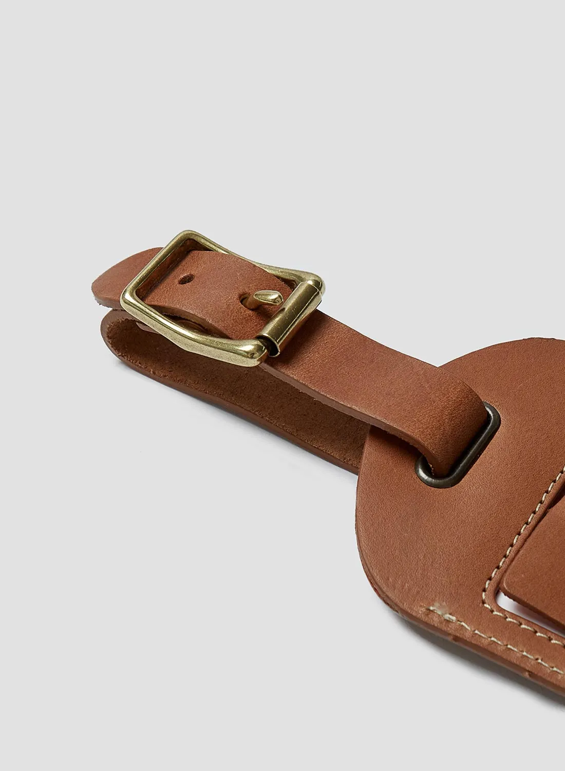 Leather Luggage Tag in Tan sold by Nigel Cabourn product image thumbnail 5