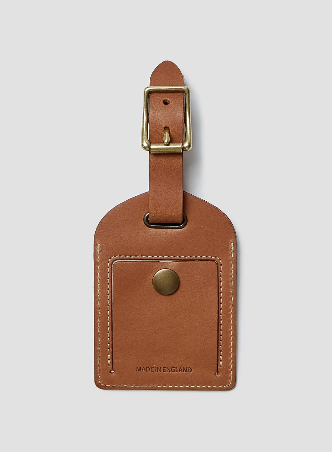 Leather Luggage Tag in Tan sold by Nigel Cabourn product image thumbnail 3
