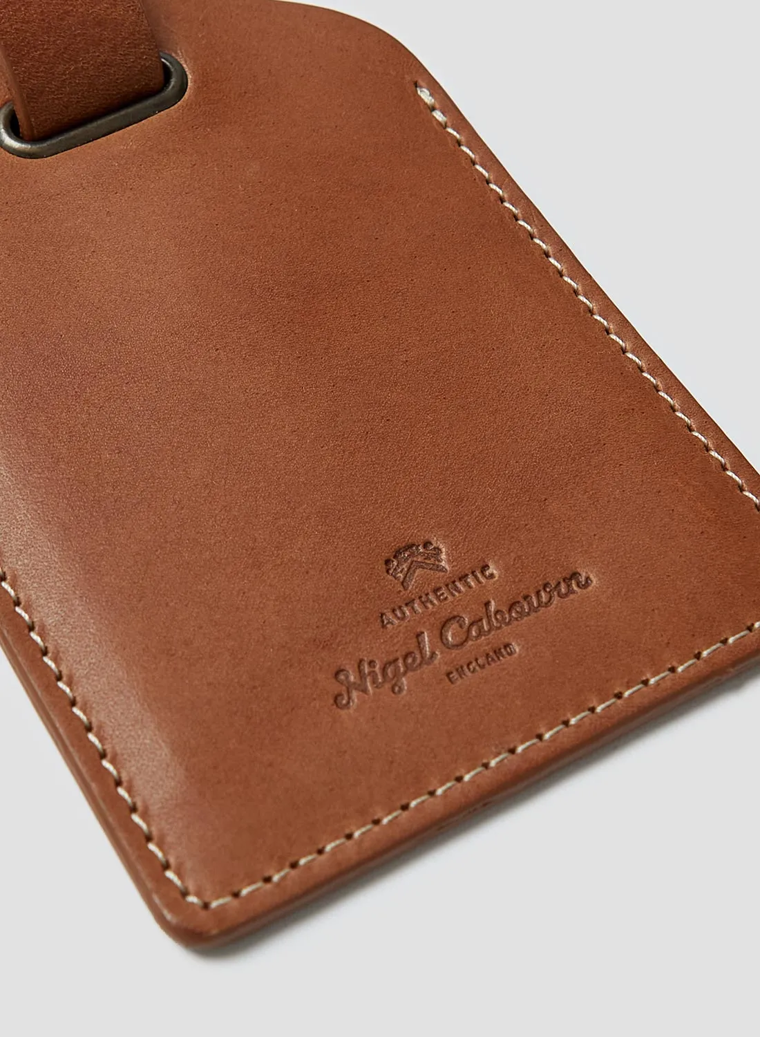 Leather Luggage Tag in Tan sold by Nigel Cabourn product image thumbnail 2