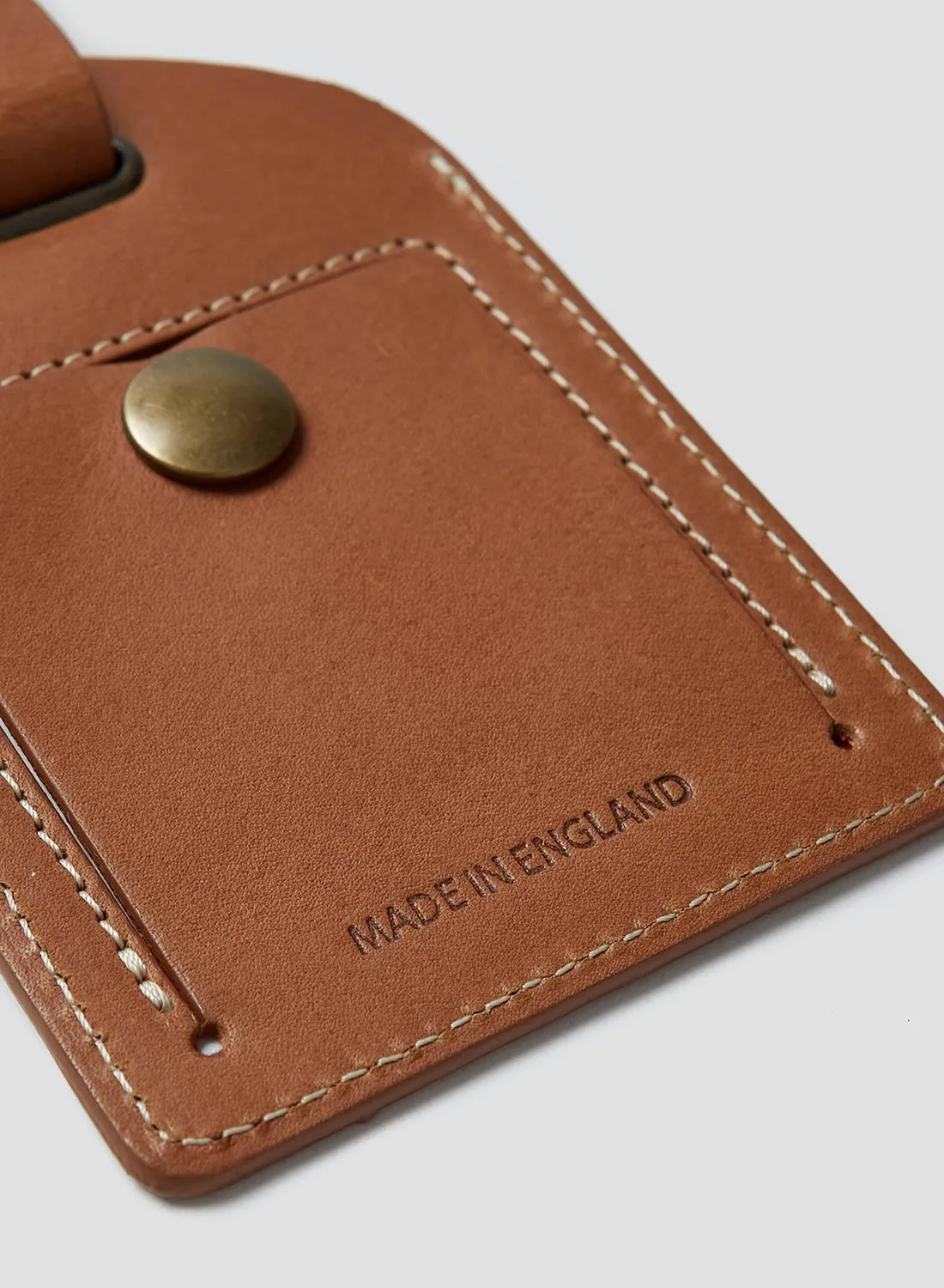 Leather Luggage Tag in Tan sold by Nigel Cabourn product image thumbnail 4