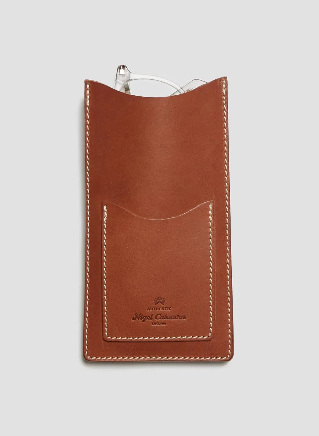 Leather Glasses Case in Tan sold by Nigel Cabourn