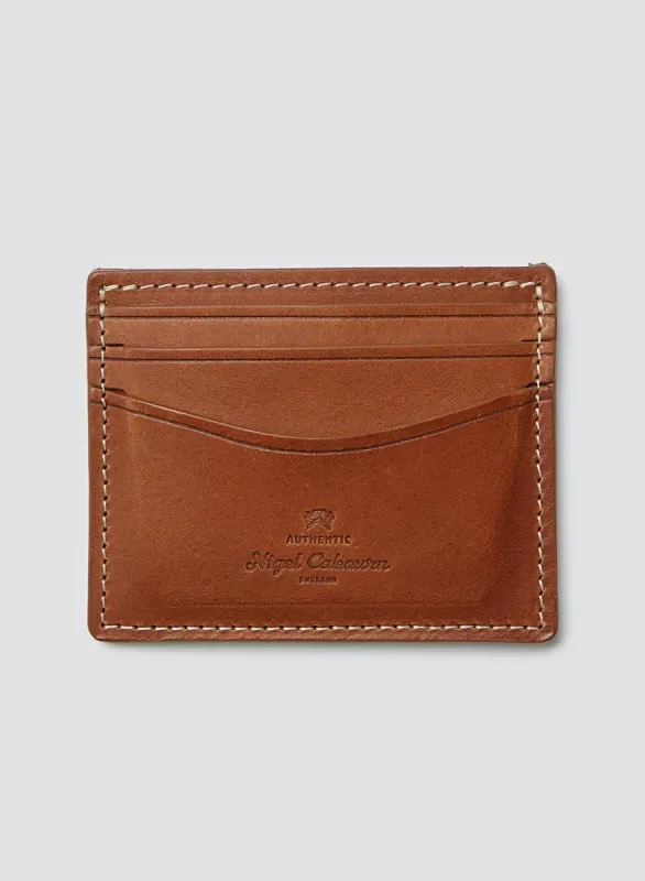 Leather Card Case in Tan made by Nigel Cabourn