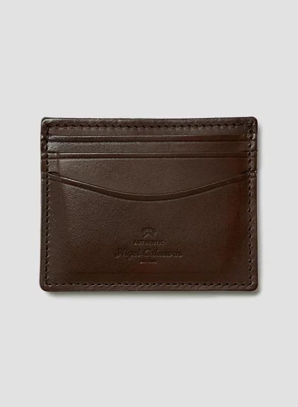 Leather Card Case In Dark Brown sold by Nigel Cabourn