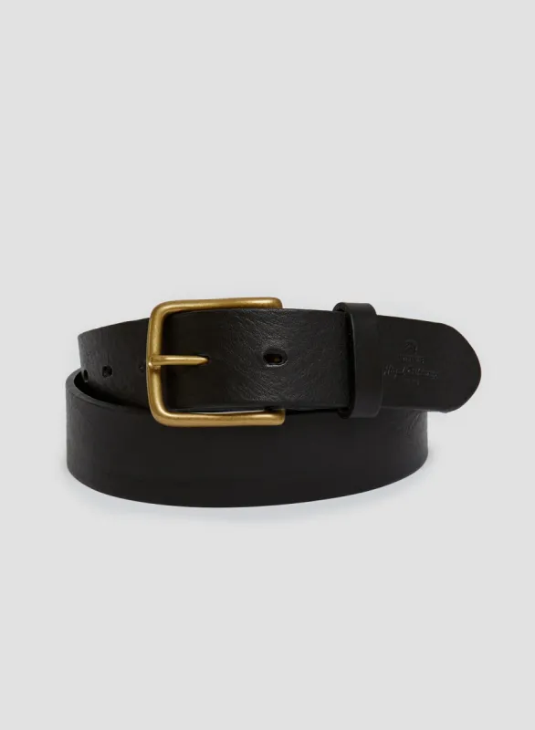 Stud Detail Belt In Black Leather sold by Nigel Cabourn