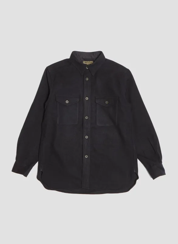 Tharkay Shirt Wool Flannel in Dark Navy made by Nigel Cabourn