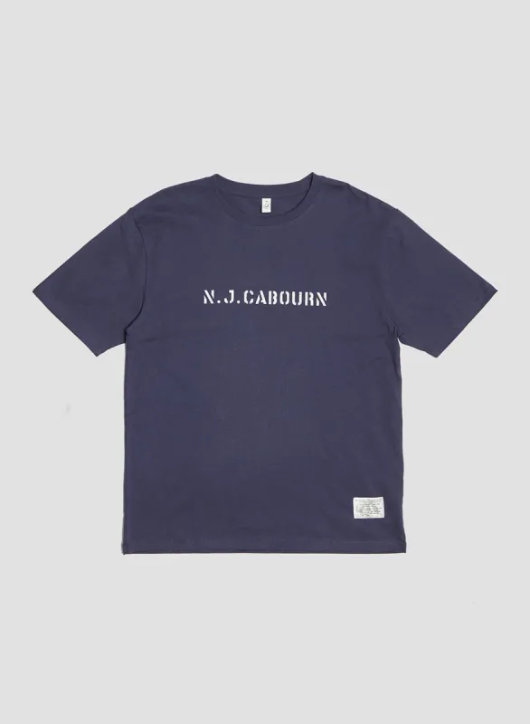 Cabourn Stencil Tee in Navy sold by Nigel Cabourn