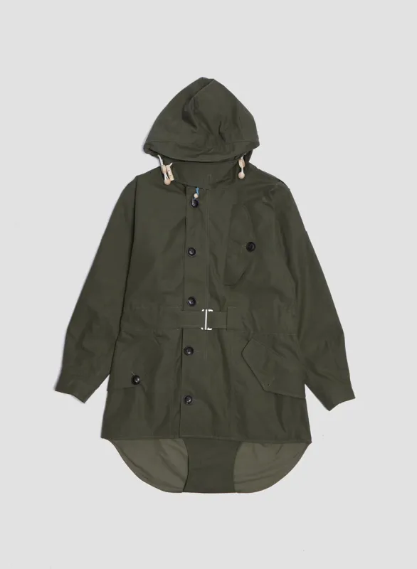 Cold Weather Parka in Olive made by Nigel Cabourn